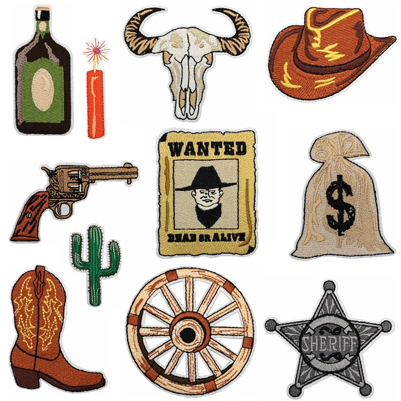 Wholesale Western Cowboy embroidery clothing patch